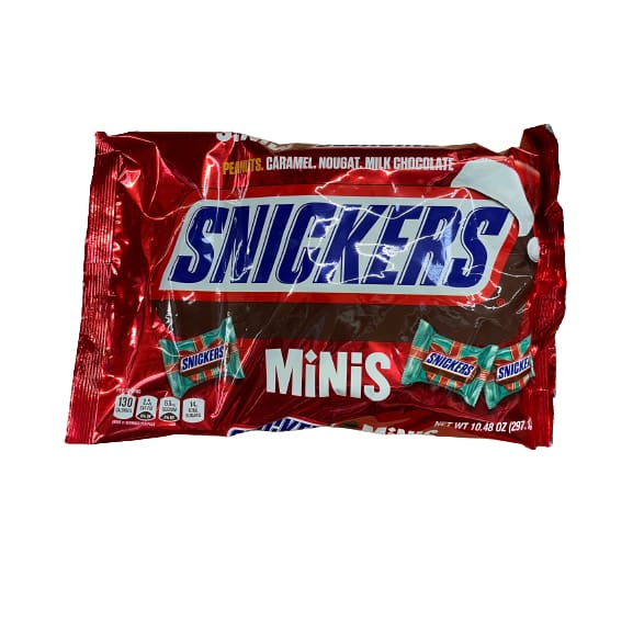 Snickers Christmas Candy Milk Chocolate Bars Minis Size Bag- 10.48oz - Snickers