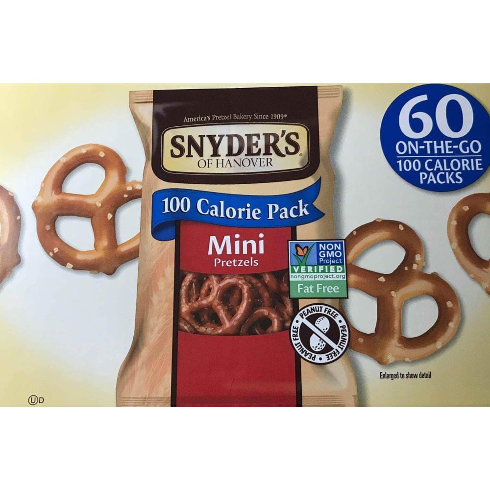 Snyder's of Hanover Mini Pretzels, 0.9 oz, 60-count - ShelHealth.Com