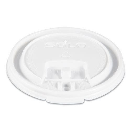 SOLO Lift Back And Lock Tab Lids For Paper Cups Fits 10 Oz Cups White 100/sleeve 10 Sleeves/carton - Food Service - SOLO®
