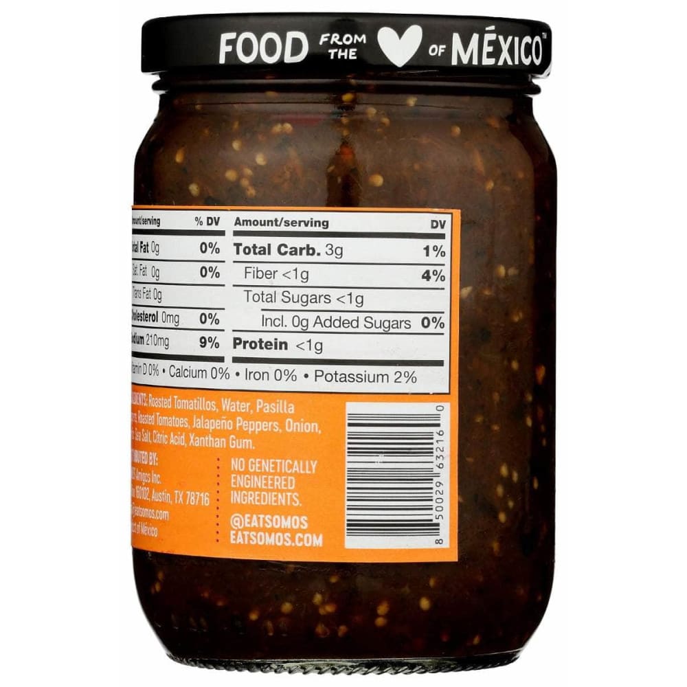 SOMOS Grocery > Salsas SOMOS: Roasted Tomatillo Pasilla Pepper Salsa, 12 oz