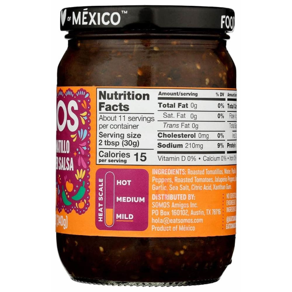 SOMOS Grocery > Salsas SOMOS: Roasted Tomatillo Pasilla Pepper Salsa, 12 oz