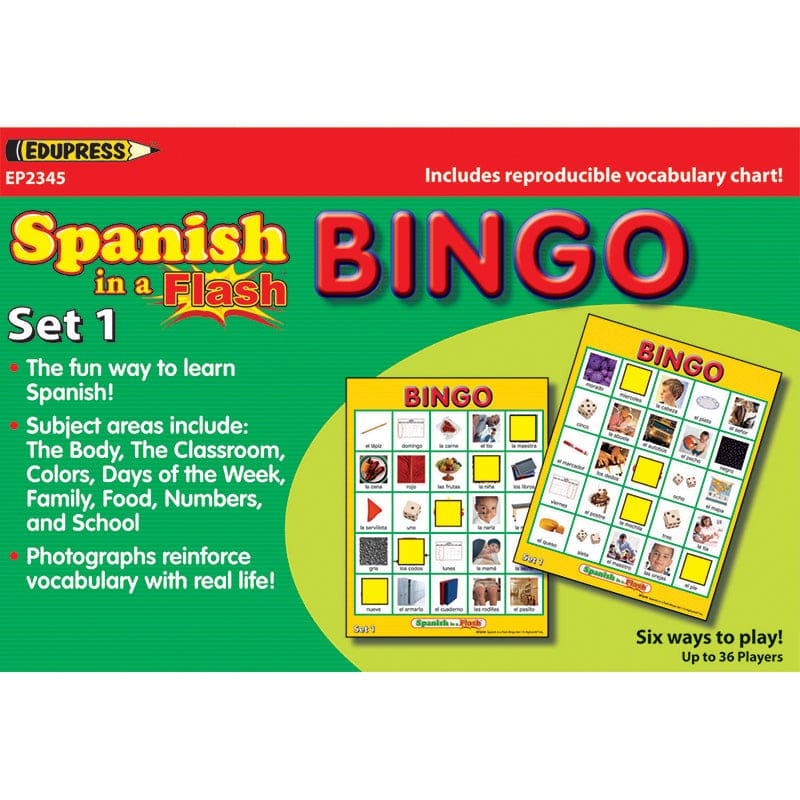 Spanish In A Flash Bingo Set 1 (Pack of 3) - Games - Teacher Created Resources