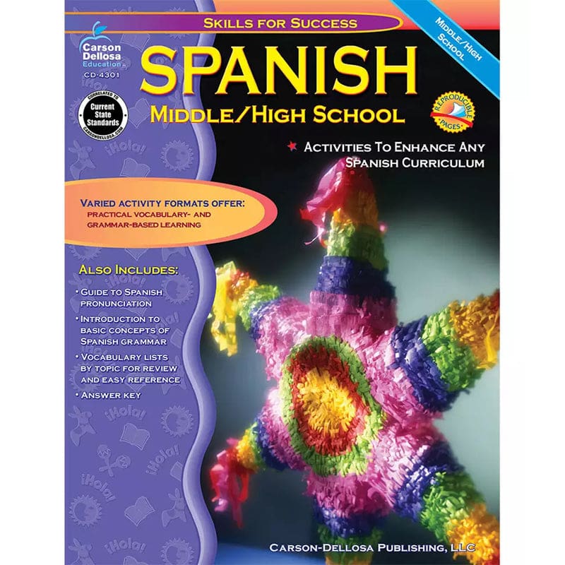 Spanish Middle/High School (Pack of 2) - Foreign Language - Carson Dellosa Education