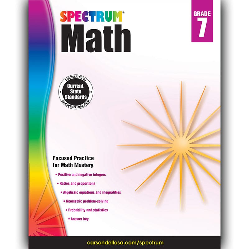 Spectrum Math Gr 7 (Pack of 6) - Activity Books - Carson Dellosa Education