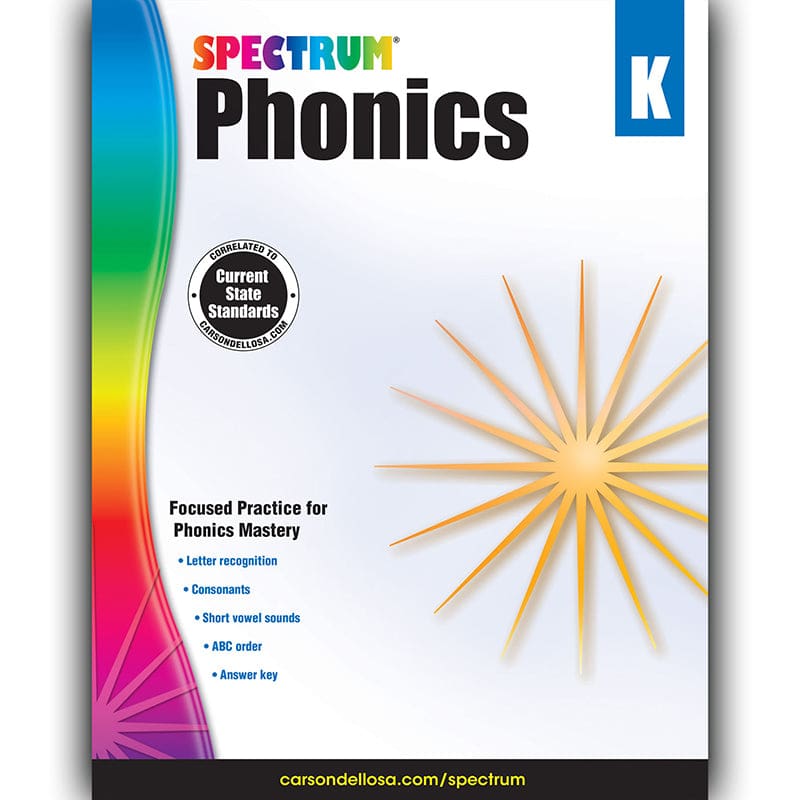 Spectrum Phonics Gr K (Pack of 6) - Phonics - Carson Dellosa Education