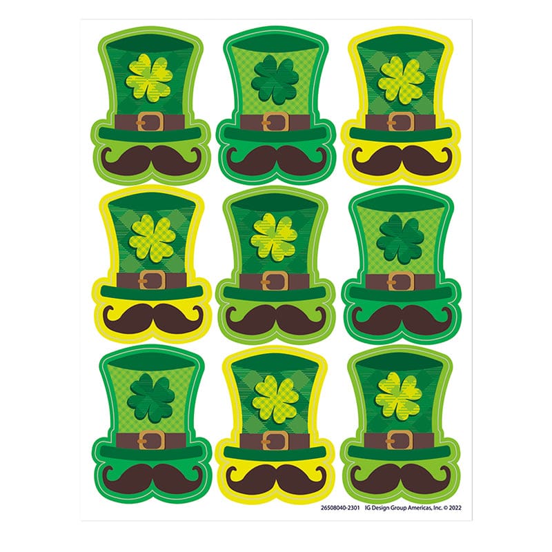 St Pats Hats Stickers Giant (Pack of 12) - Stickers - Eureka