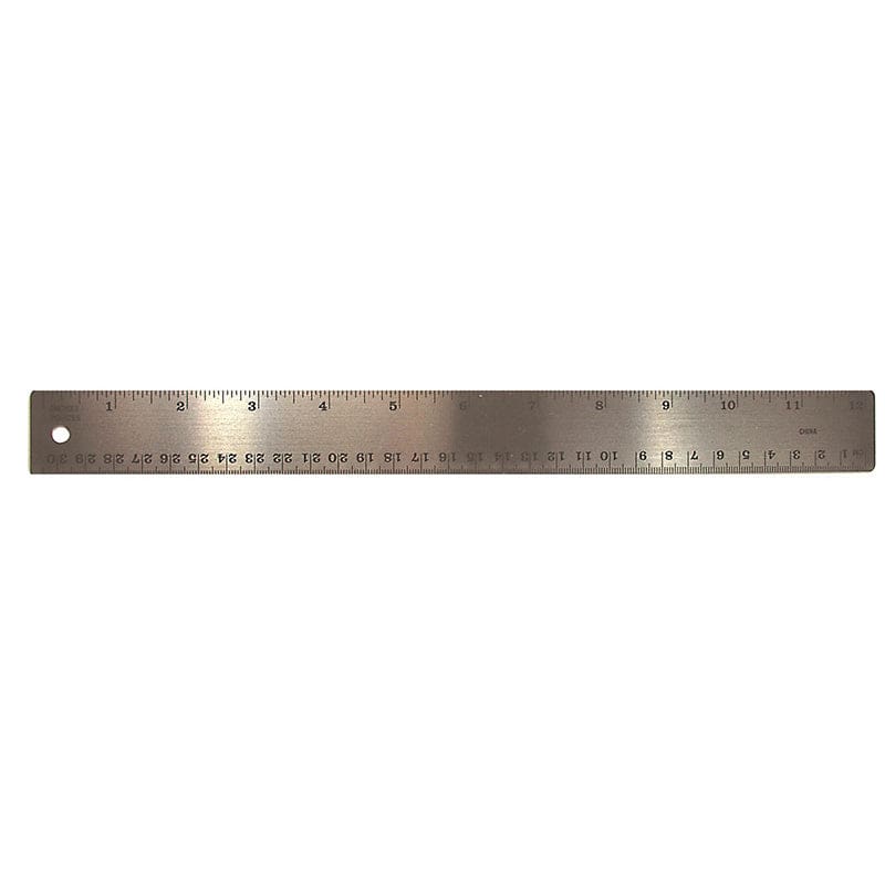 Stainless Steel 12In Ruler (Pack of 12) - Rulers - The Pencil Grip