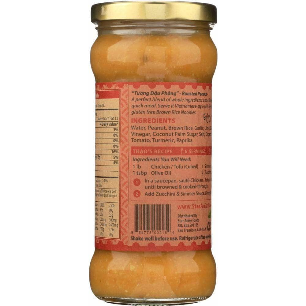 Star Anise Foods Star Anise Vietnamese Roasted Peanut Simmer Sauce, 12 oz