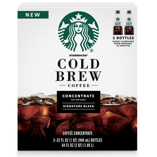 Starbucks Cold Brew Signature Black Medium Roast Coffee Concentrates (32 oz. 2 pk.) - Coffee Tea & Cocoa - Starbucks Cold