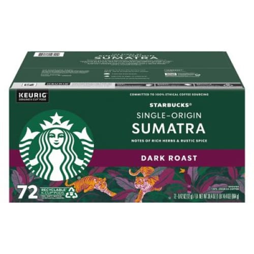 Starbucks Single-Origin Sumatra Coffee K-Cups Dark Roast (72 ct.) - Starbucks