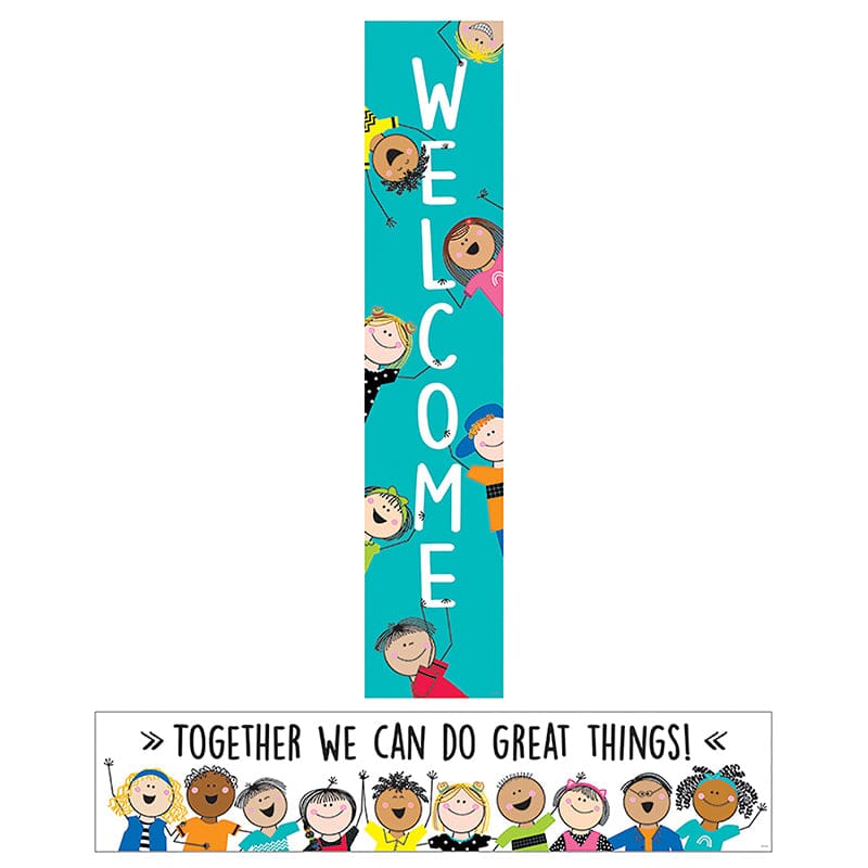 Stick Kids Double-Side Welcom Bannr (Pack of 8) - Banners - Creative Teaching Press