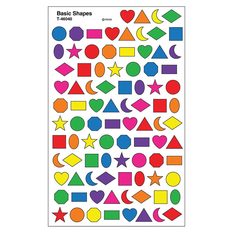 Sticker Basic Shapes Supershapes (Pack of 12) - Stickers - Trend Enterprises Inc.