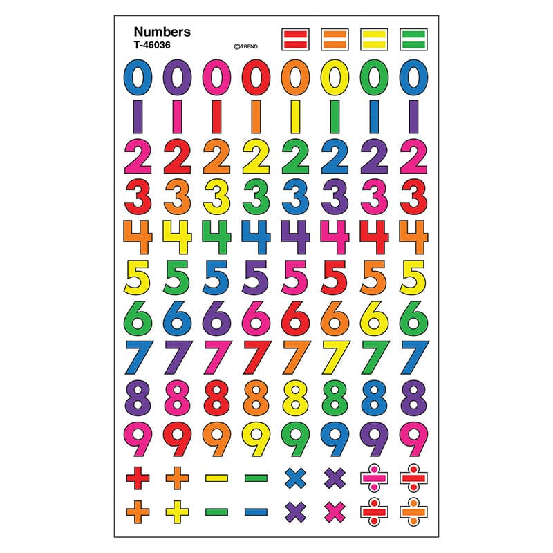 Sticker Number Supershapes (Pack of 12) - Stickers - Trend Enterprises Inc.