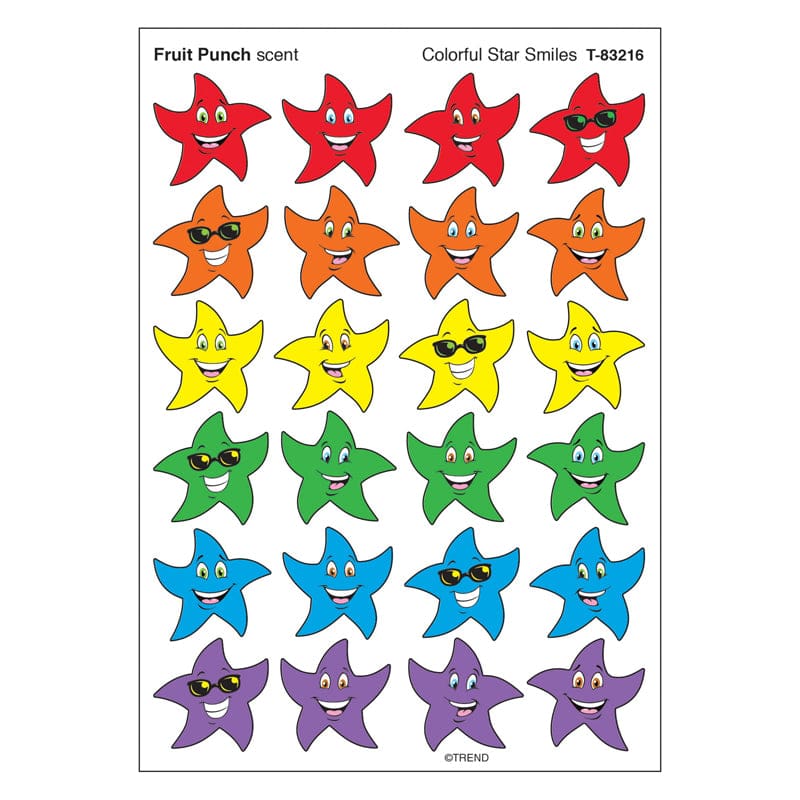 Stinky Stickers Colorful Star Smile (Pack of 12) - Stickers - Trend Enterprises Inc.