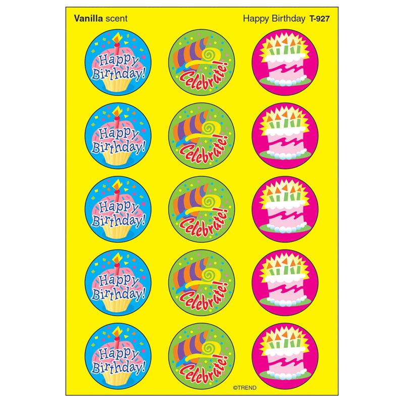 Stinky Stickers Happy Birthday (Pack of 12) - Stickers - Trend Enterprises Inc.