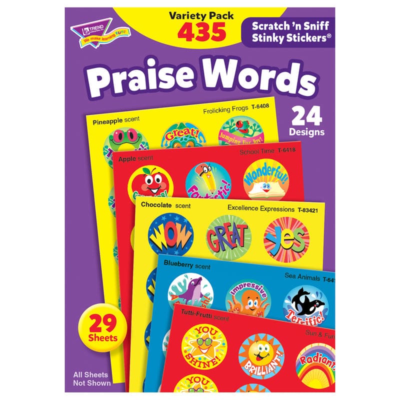 Stinky Stickers Praise Words 435/Pk Jumbo Acid-Free Variety Pk (Pack of 2) - Motivational - Trend Enterprises Inc.