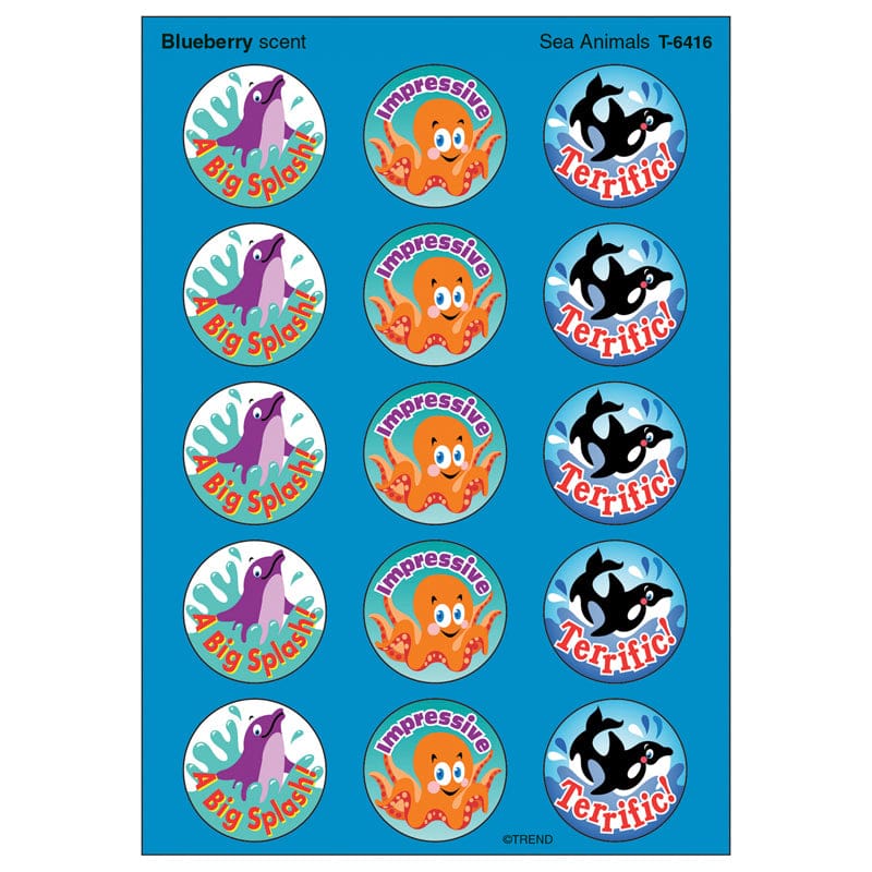 Stinky Stickers Sea Animals 60/Pk Acid-Free Blueberry (Pack of 12) - Stickers - Trend Enterprises Inc.