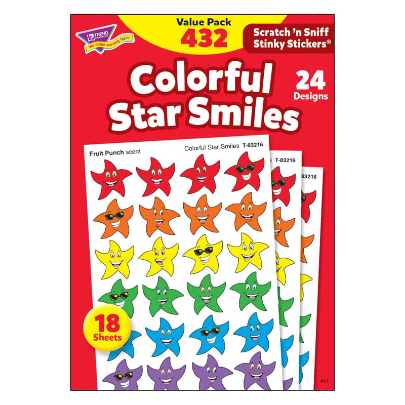 Stinky Stickers Smiley Stars 432/Pk Variety Acid-Free Pk (Pack of 6) - Stickers - Trend Enterprises Inc.