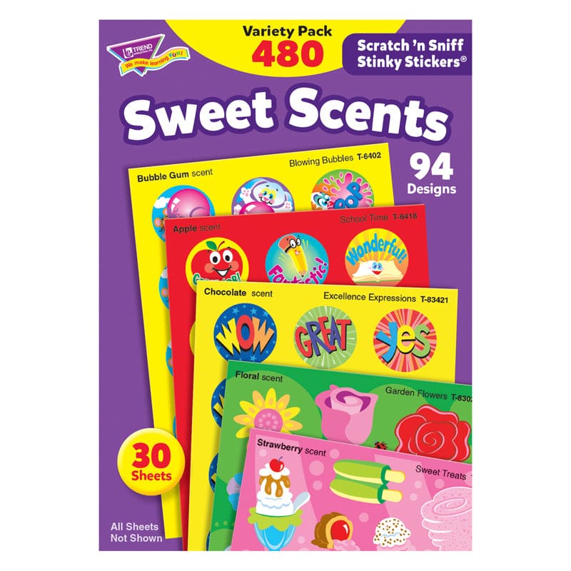 Stinky Stickers Sweet Shapes 480/Pk Acid-Free Super Saver Pk (Pack of 2) - Stickers - Trend Enterprises Inc.