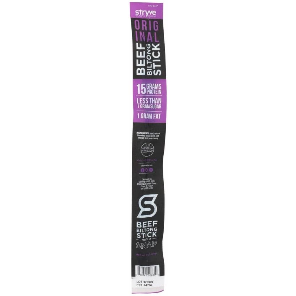 STRYVE PROTEIN SNACKS STRYVE PROTEIN SNACKS Original Beef Biltong Stick, 1 oz