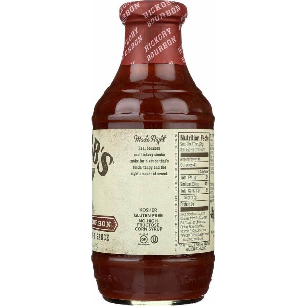 Stubbs Stubb's All-Natural Bar-B-Q Sauce Hickory Bourbon, 18 oz