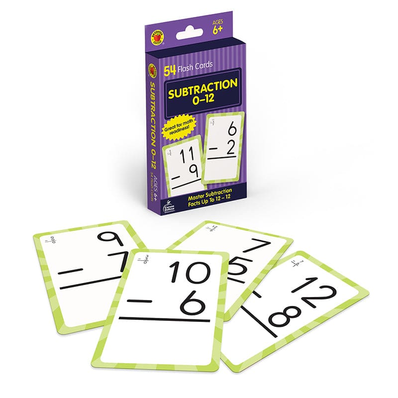 Subtraction To 12 Flash Cards (Pack of 12) - Addition & Subtraction - Carson Dellosa Education