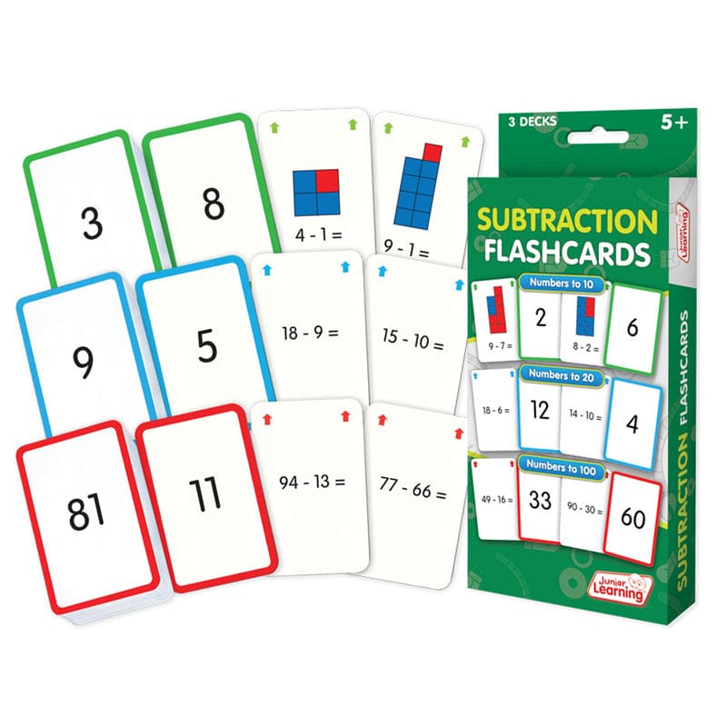 Subtraction Flash Cards (Pack of 6) - Flash Cards - Junior Learning