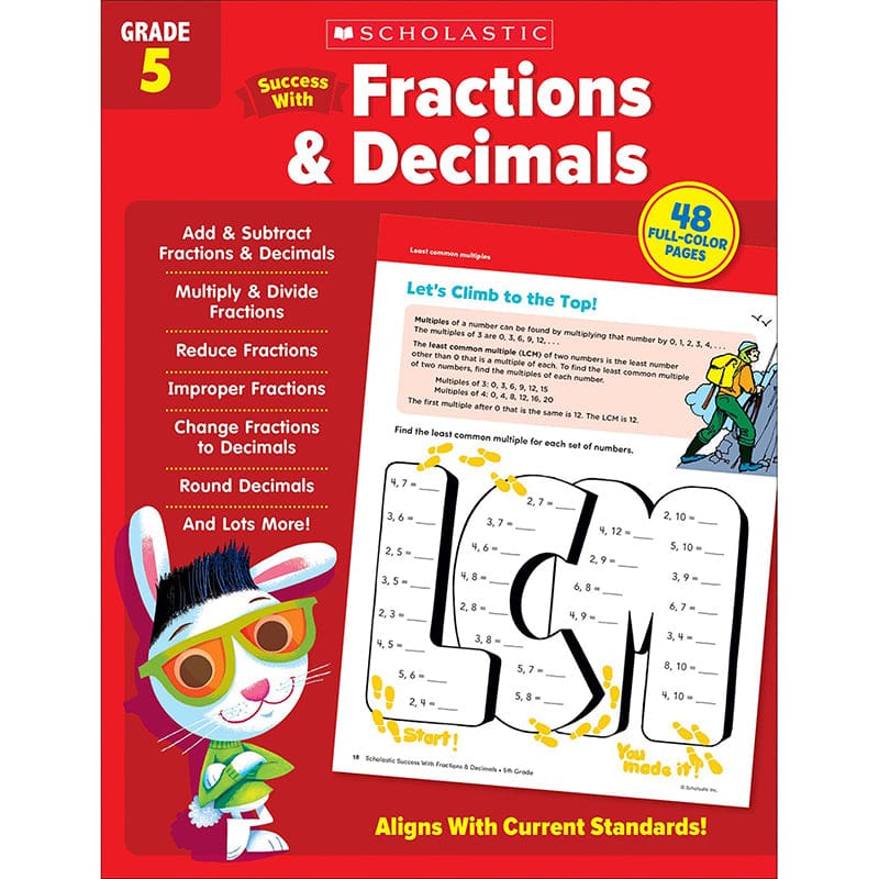 Success with Fractions & Decimals Gr5 (Pack of 8) - Fractions & Decimals - Scholastic Teaching Resources