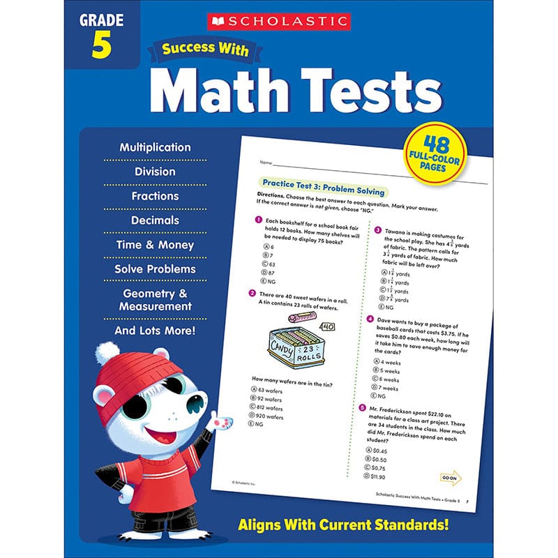 Success With Math Tests Gr 5 (Pack of 8) - Activity Books - Scholastic Teaching Resources