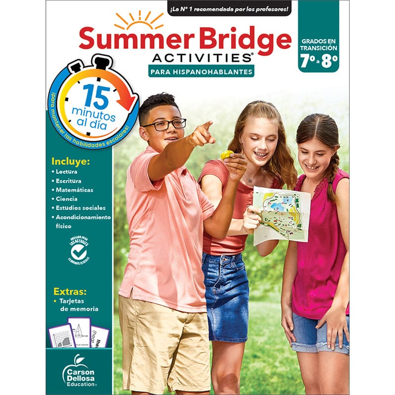 Summer Bridge Activitis Spanish 7-8 (Pack of 3) - Skill Builders - Carson Dellosa Education