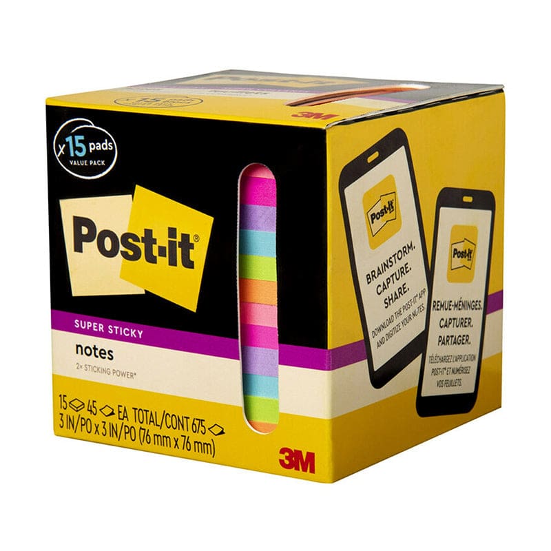 Super Sticky Notes Mini Box 15 Pack Post It (Pack of 2) - Post It & Self-Stick Notes - 3M Company