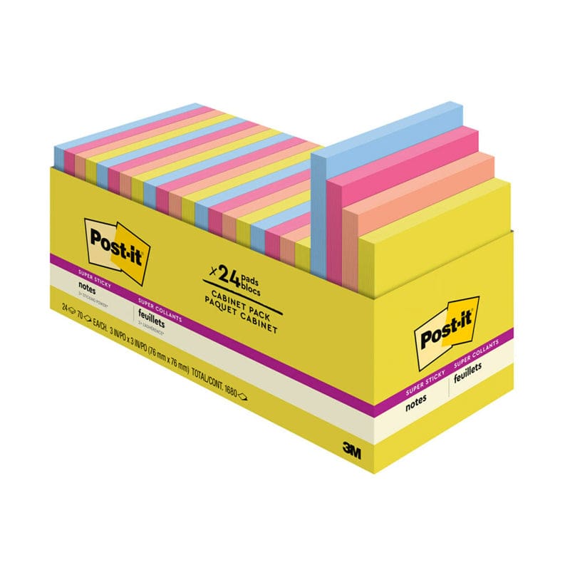 Super Sticky Notes Summr Joy 24Pk 3In X 3In Postit - Post It & Self-Stick Notes - 3M Company