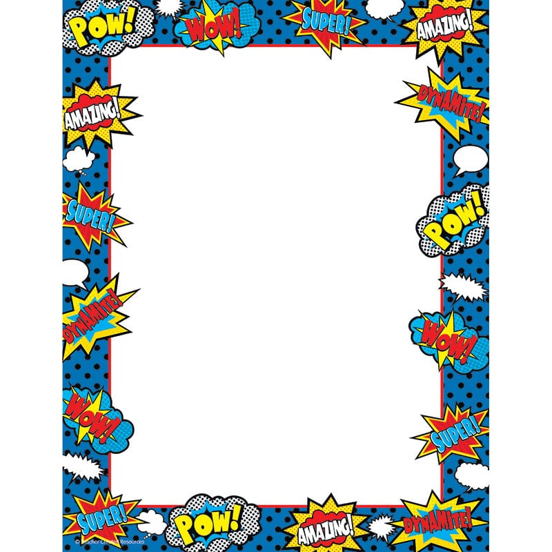 Superhero Computer Paper (Pack of 8) - Design Paper/Computer Paper - Teacher Created Resources