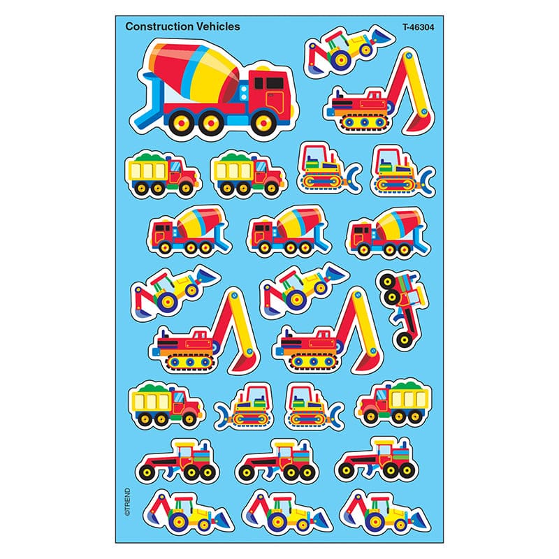 Supershapes Construction Vehicles (Pack of 12) - Stickers - Trend Enterprises Inc.