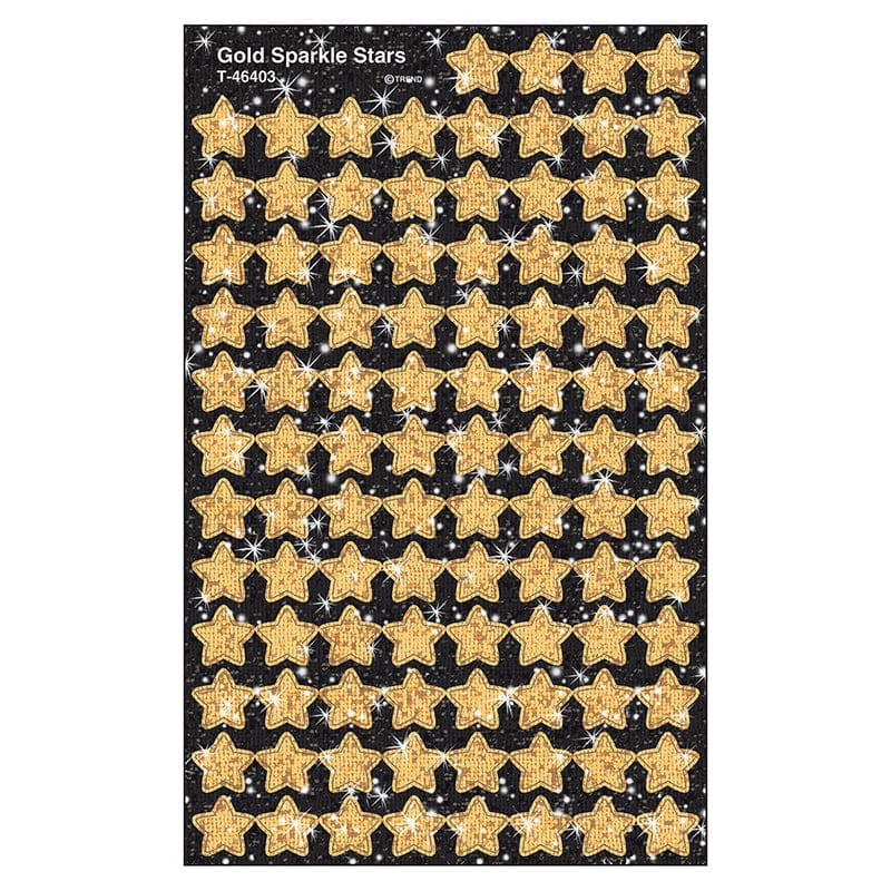 Supershapes Gold Sparkle 400/Pk Stars (Pack of 12) - Stickers - Trend Enterprises Inc.