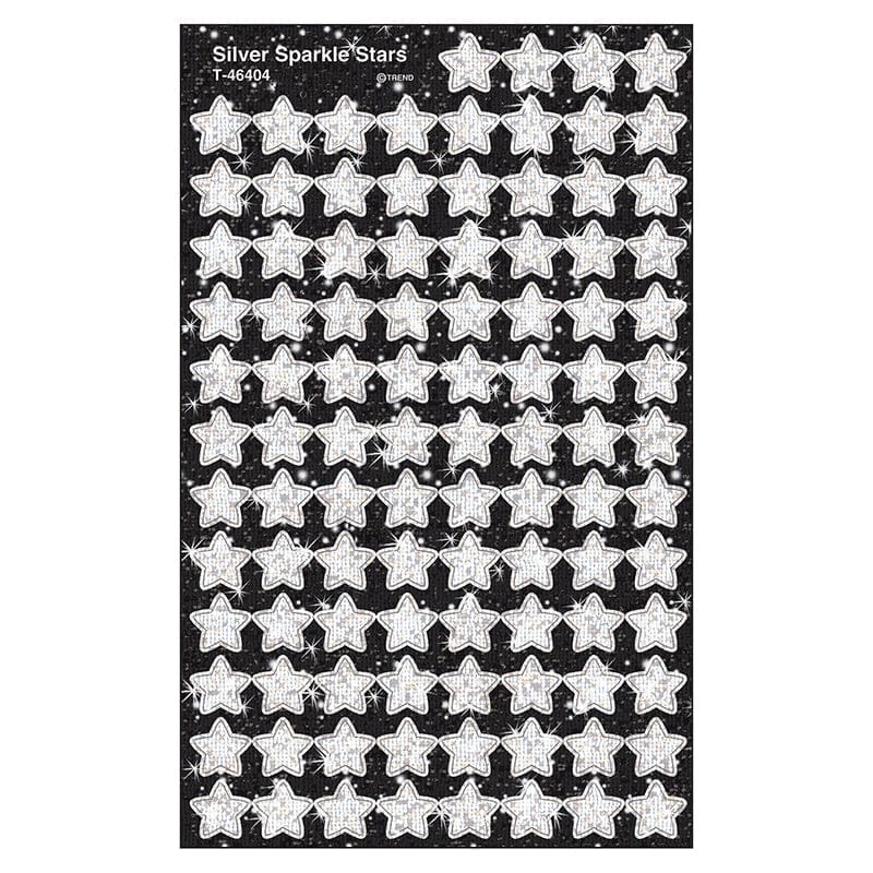 Supershapes Silver Sparkle 400/Pk Stars (Pack of 12) - Stickers - Trend Enterprises Inc.