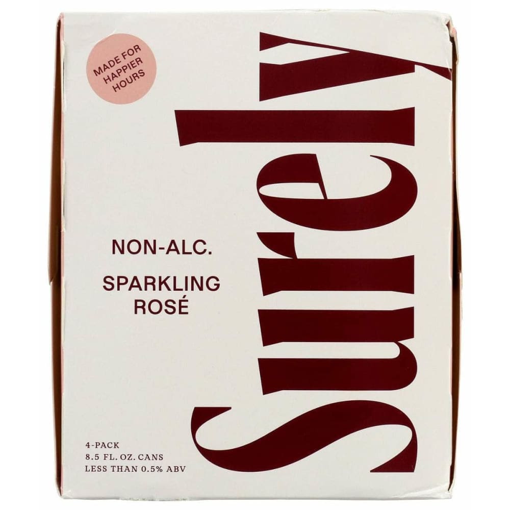 SURELY Grocery > Beverages SURELY: Non Alcoholic Sparkling Rose Can 4 Pack, 33.81 fo