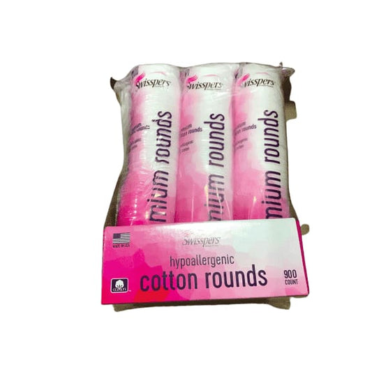 Swisspers Premium Hypoallergenic Cotton Rounds, 900 Count - ShelHealth.Com