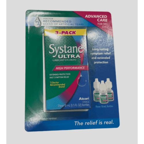 Systane Ultra Lubricant Eye Drops .33 fl oz (10 mL Bottle) (3 Bottles Total) - ShelHealth.Com