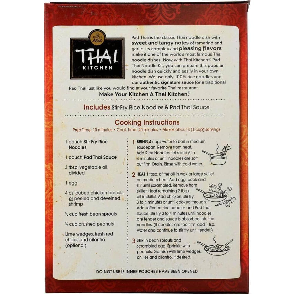 Thai Kitchen Thai Kitchen Pad Thai Noodle Kit Stir-Fry Rice Noodles & Pad Thai Sauce, 9 oz