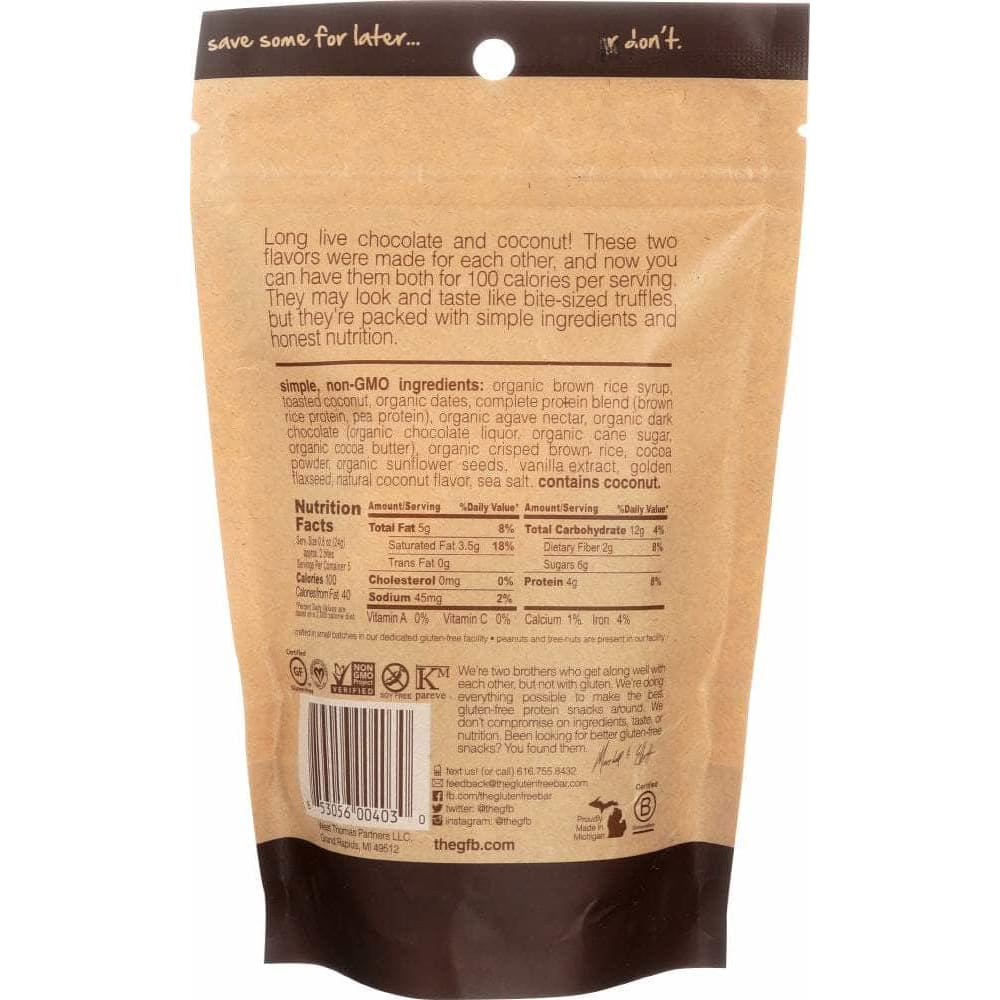 The Gfb The Gfb Dark Chocolate Coconut Protein Bites, 4 oz