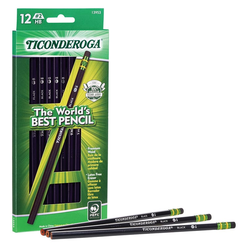 Ticonderoga Black Num2 Pencil 12Ct (Pack of 10) - Pencils & Accessories - Dixon Ticonderoga Company