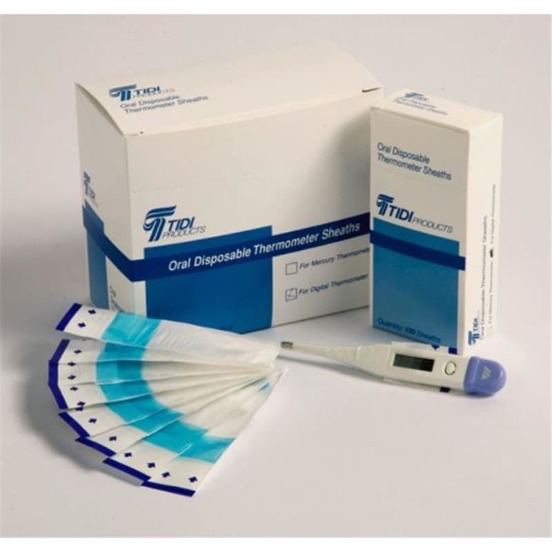 TIDI Products Oral Thermometer Sheath Box of 100 (Pack of 4) - Diagnostics >> Thermometers - TIDI Products