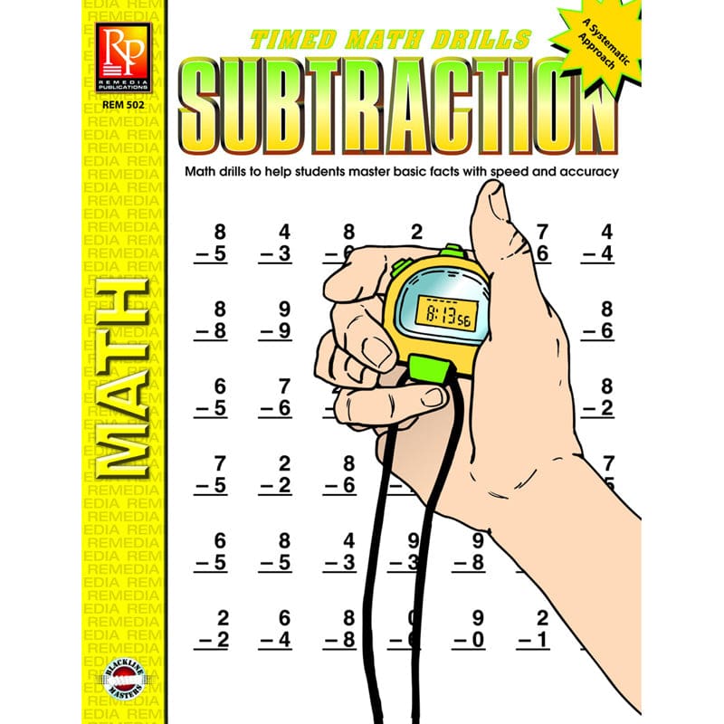 Timed Math Drills Subtraction (Pack of 6) - Addition & Subtraction - Remedia Publications