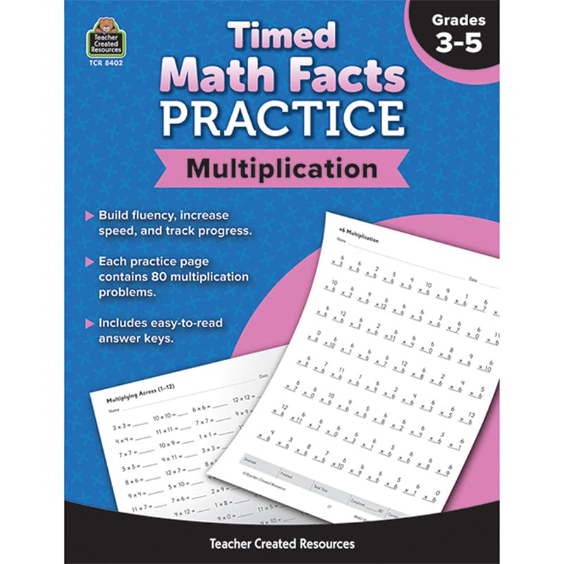 Timed Math Facts Multiplication (Pack of 6) - Multiplication & Division - Teacher Created Resources