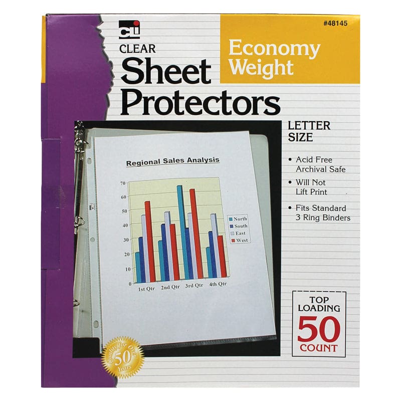 Top Loading Sheet Protectors Clear 50/Box (Pack of 10) - Sheet Protectors - Charles Leonard