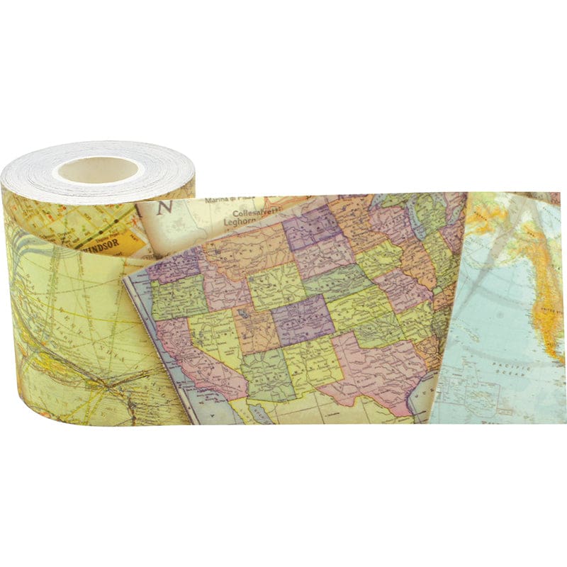 Travel Map Straight Rolled Border (Pack of 6) - Border/Trimmer - Teacher Created Resources