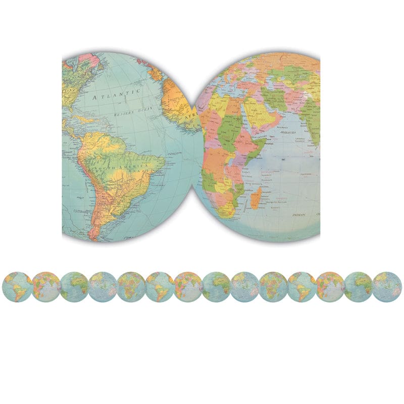 Travel The Map Globes Border Trim Die Cut (Pack of 10) - Border/Trimmer - Teacher Created Resources