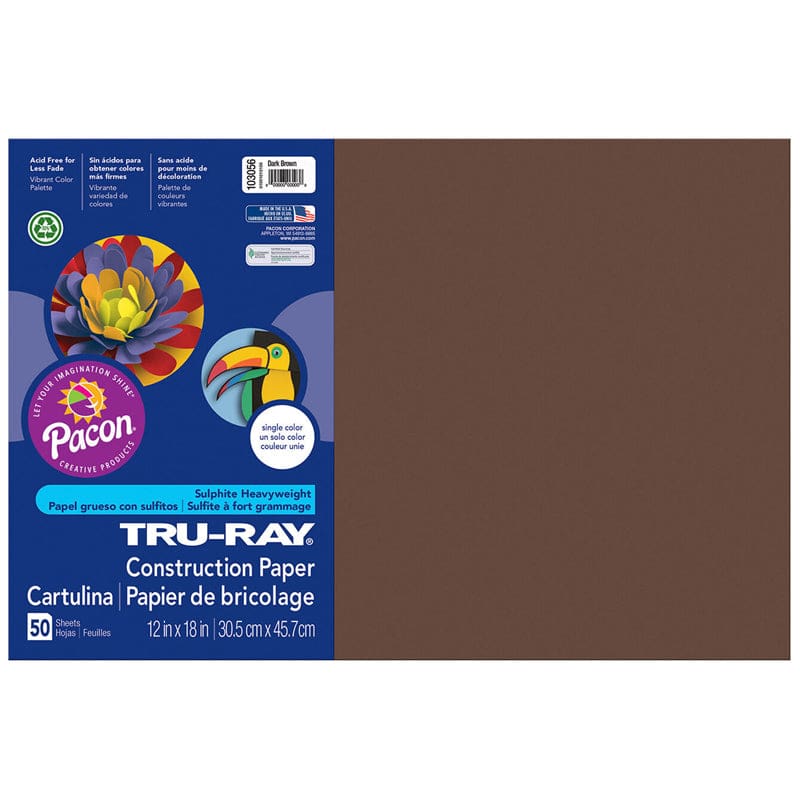 Tru Ray 12 X 18 Dark Brown 50 Sht Construction Paper (Pack of 6) - Construction Paper - Dixon Ticonderoga Co - Pacon