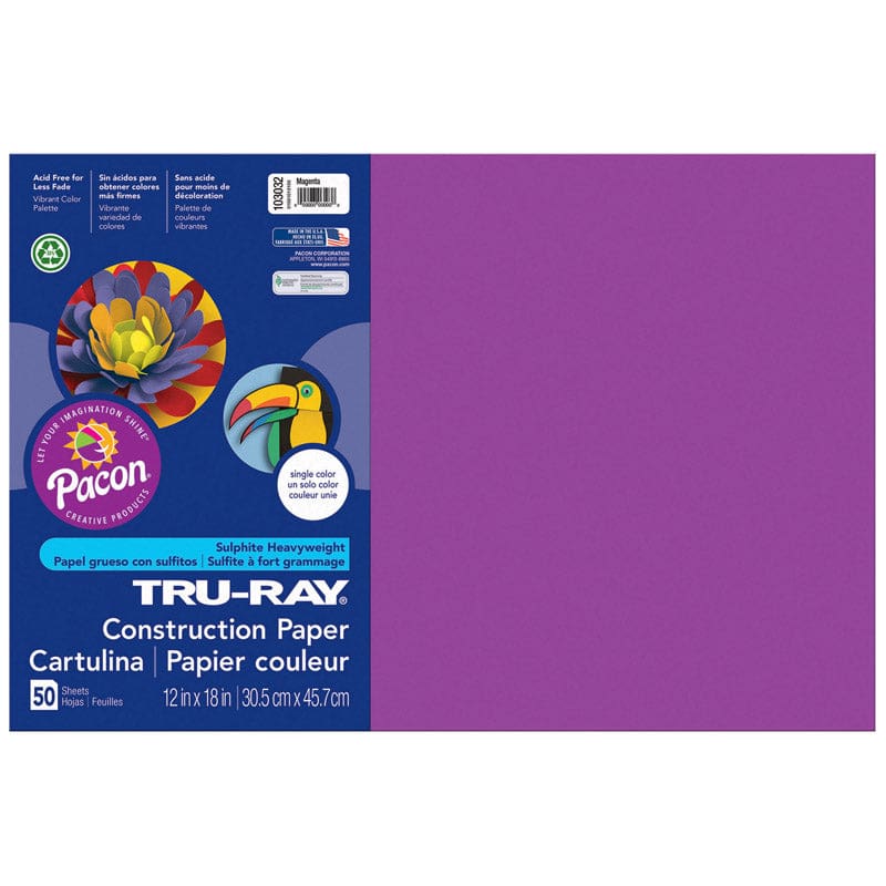 Tru Ray 12 X 18 Magenta 50 Sht Construction Paper (Pack of 6) - Construction Paper - Dixon Ticonderoga Co - Pacon